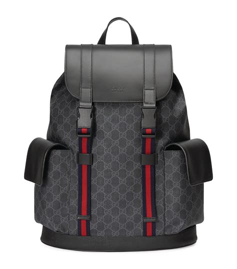 gucci gg supreme light lether back|GG Black sling backpack in GG Supreme .